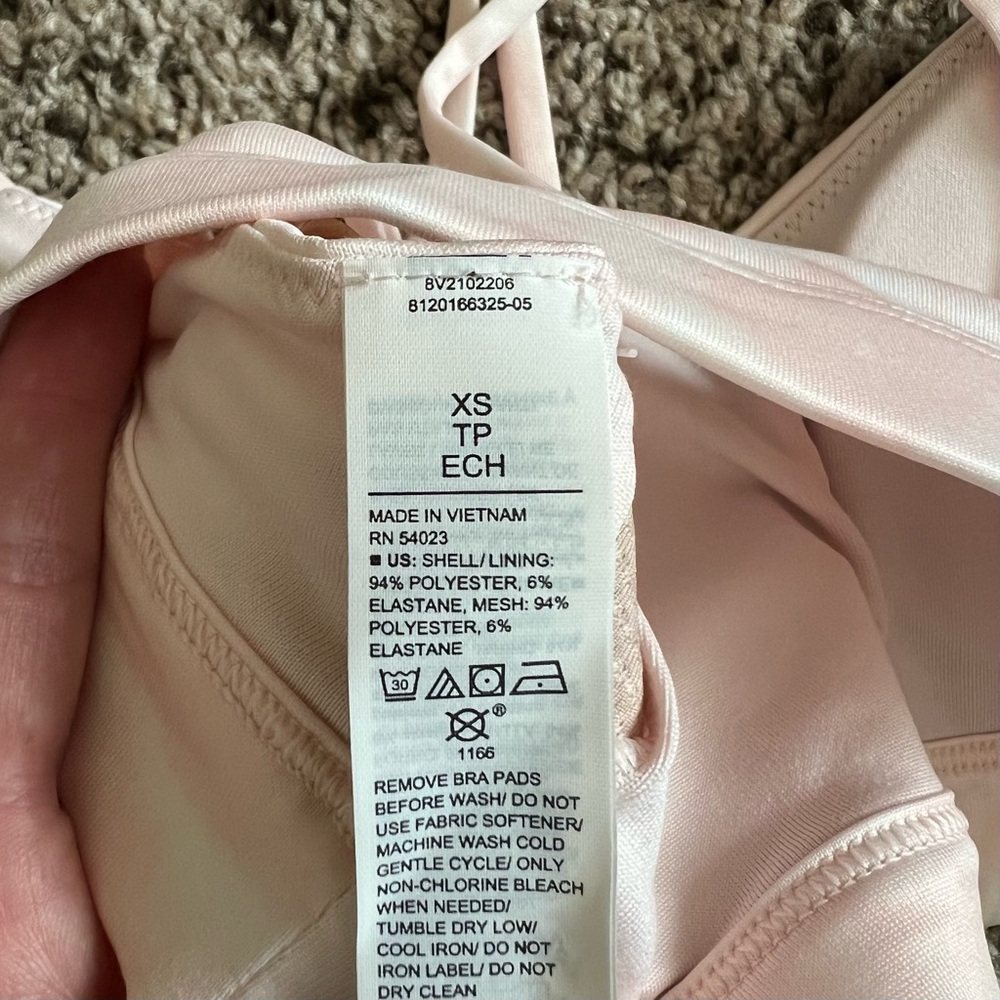 Women's Light Pink Strappy Sports Bra - Picture 5 of 5